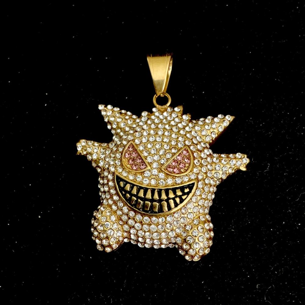 Brand New- Iced GENGAR Pokémon Pendant Medium- Gold